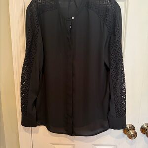 Chic Black Lace Women's Blouse